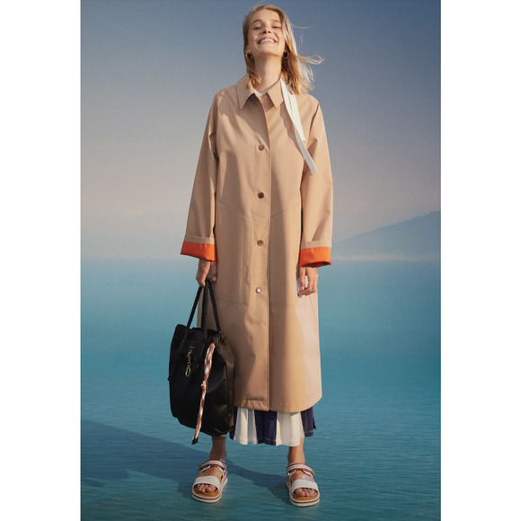 SEE BY CHLOE Cotton-Gabardine Oversized Trench Coat Jacket SSENSE 38 6 $1195